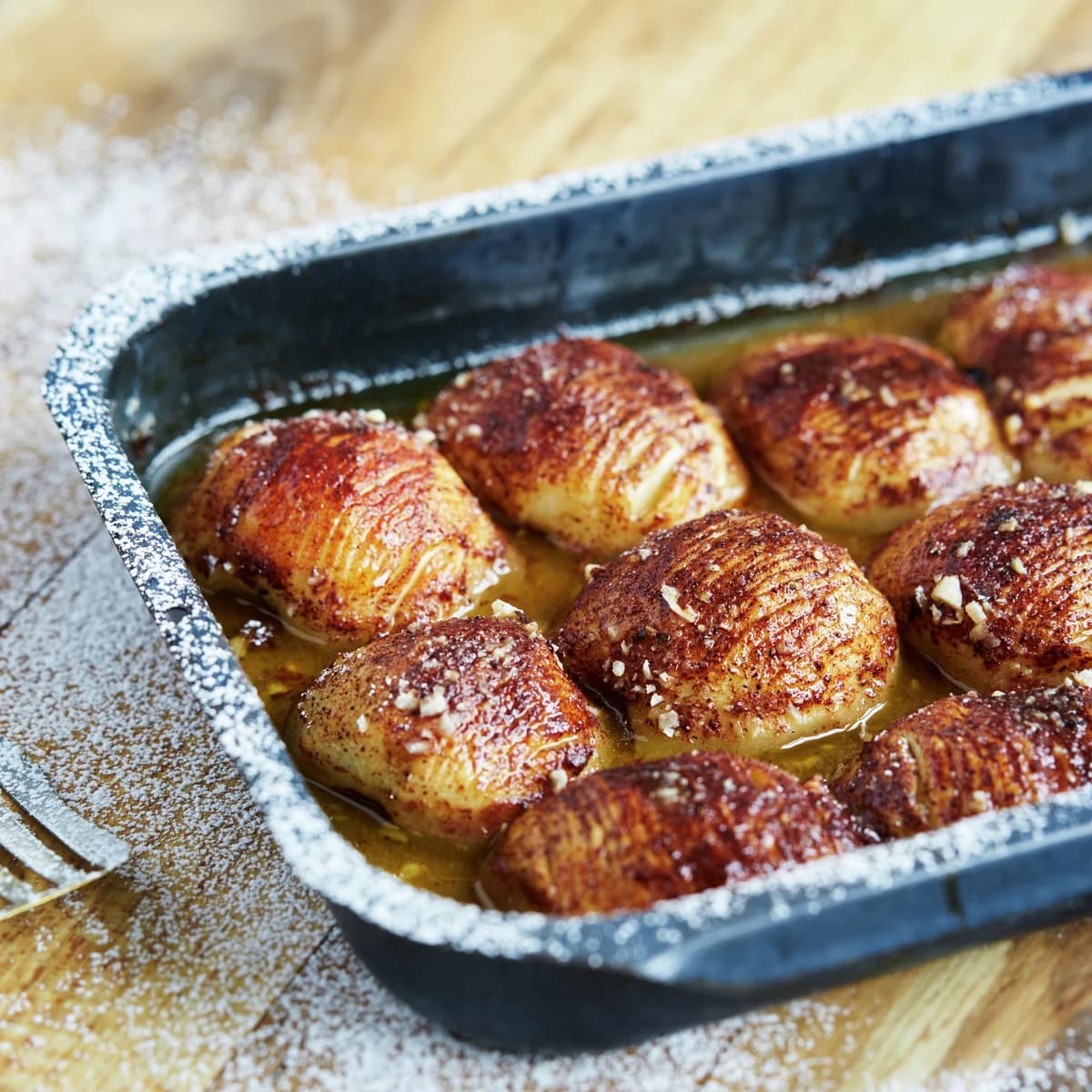 Hasselbackepler (Mereie Hasselback cu Scorțișoară și Zahăr)