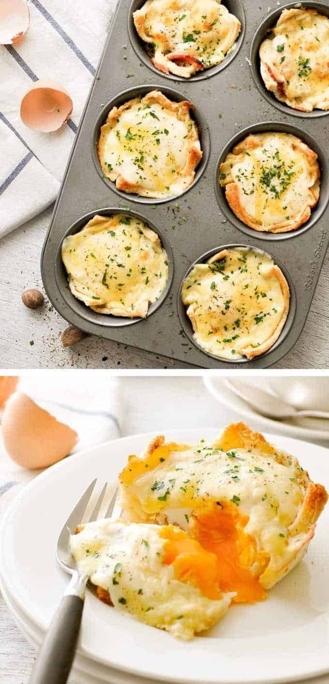 Muffin Tin Breakfast Croque Madame Toastie Cupe