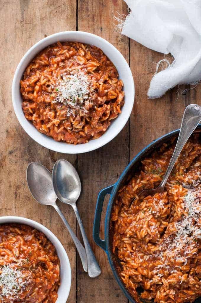 One Pot Orzo/Risoni Bolognaise