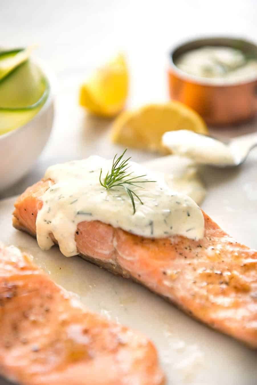 Creamy Dill Sauce with Salmon or Trout