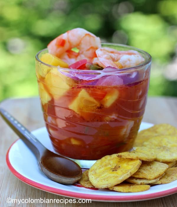 Ceviche de Camarones y Mango (Ceviche de Creveți și Mango)