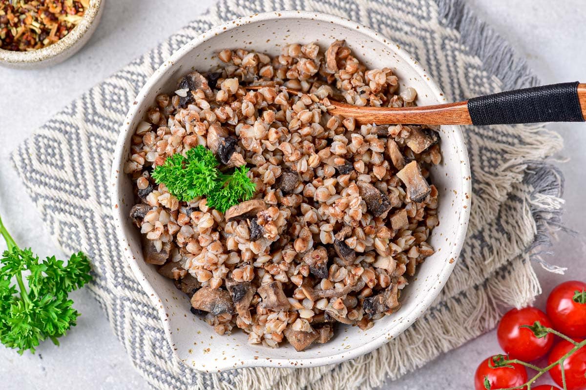 Buckwheat Kasha w/ Mushrooms