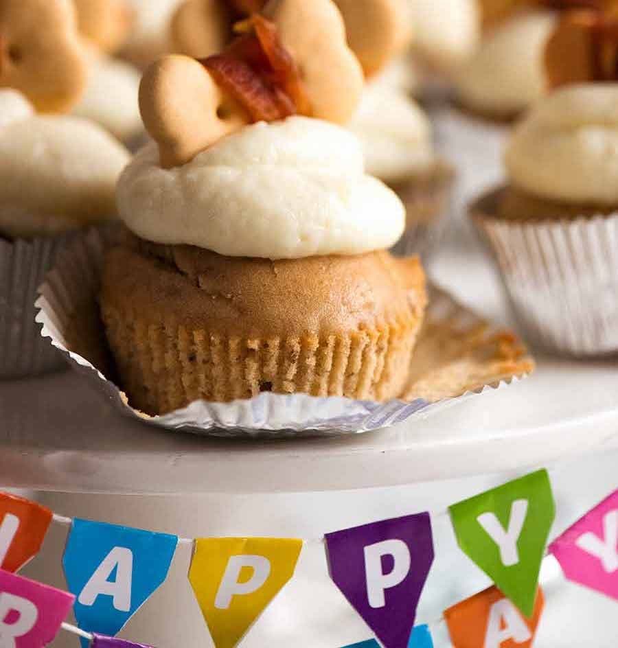 Pupcakes cu banane și unt de arahide